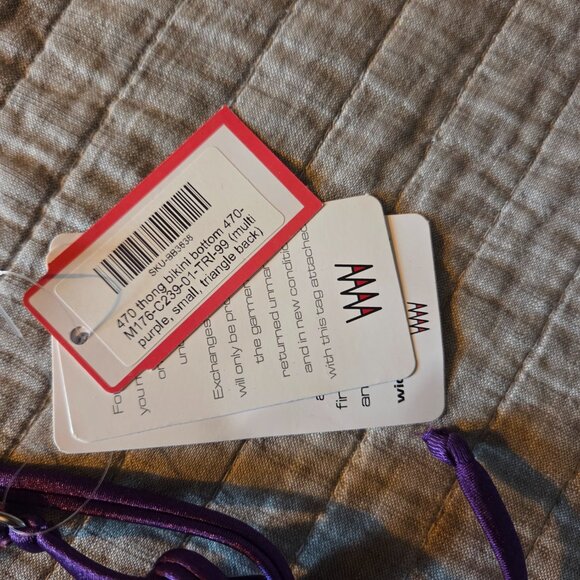 Wicked Weasel Sexy Purple Bikini Set 1 top, 2 bottoms - Picture 4 of 9